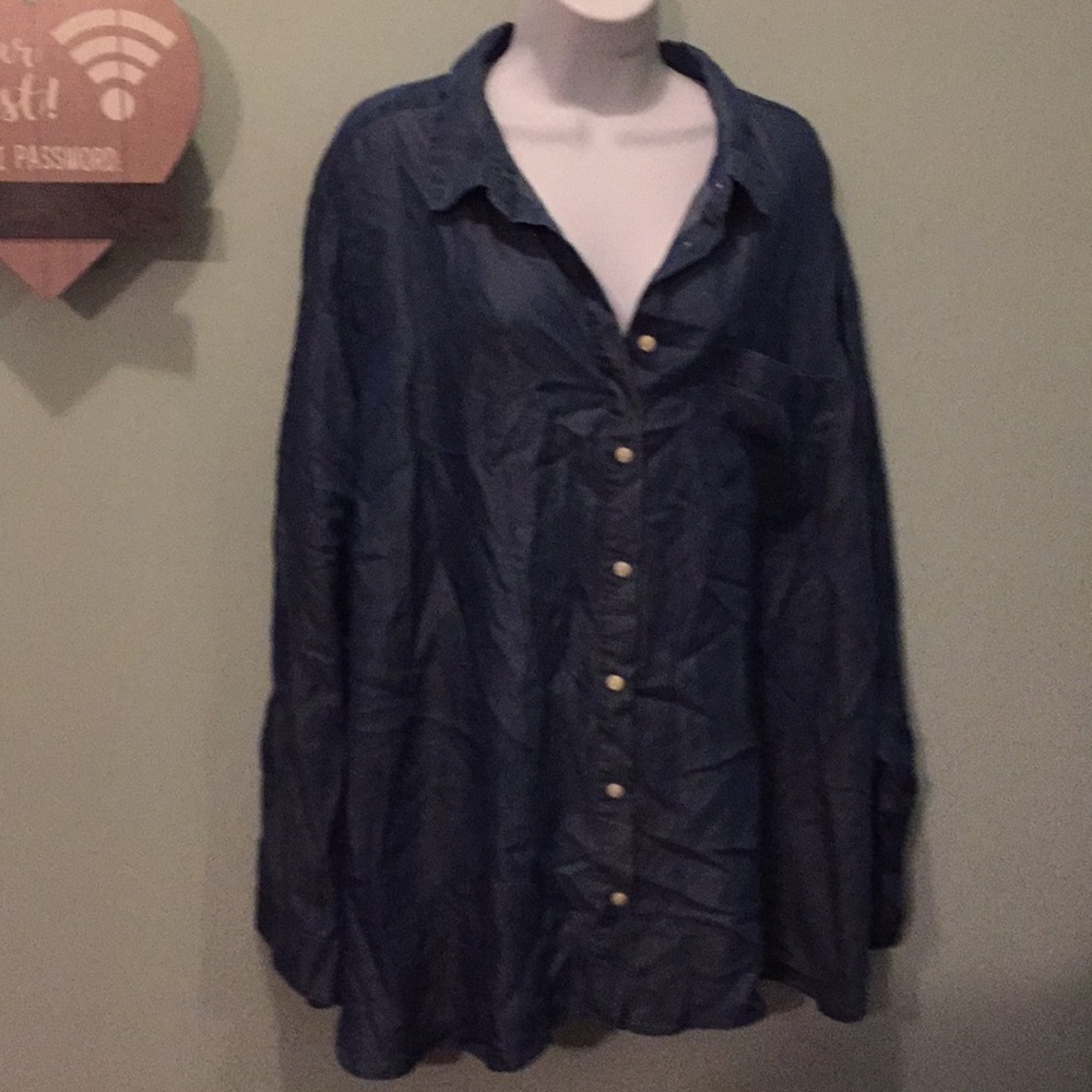 BLUE JEAN BLOUSE SIZE 3X